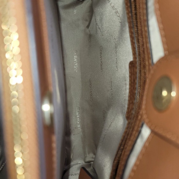 Calvin Klein Medium Brown Lug Satchel (Gold Hardware) - Picture 7 of 7